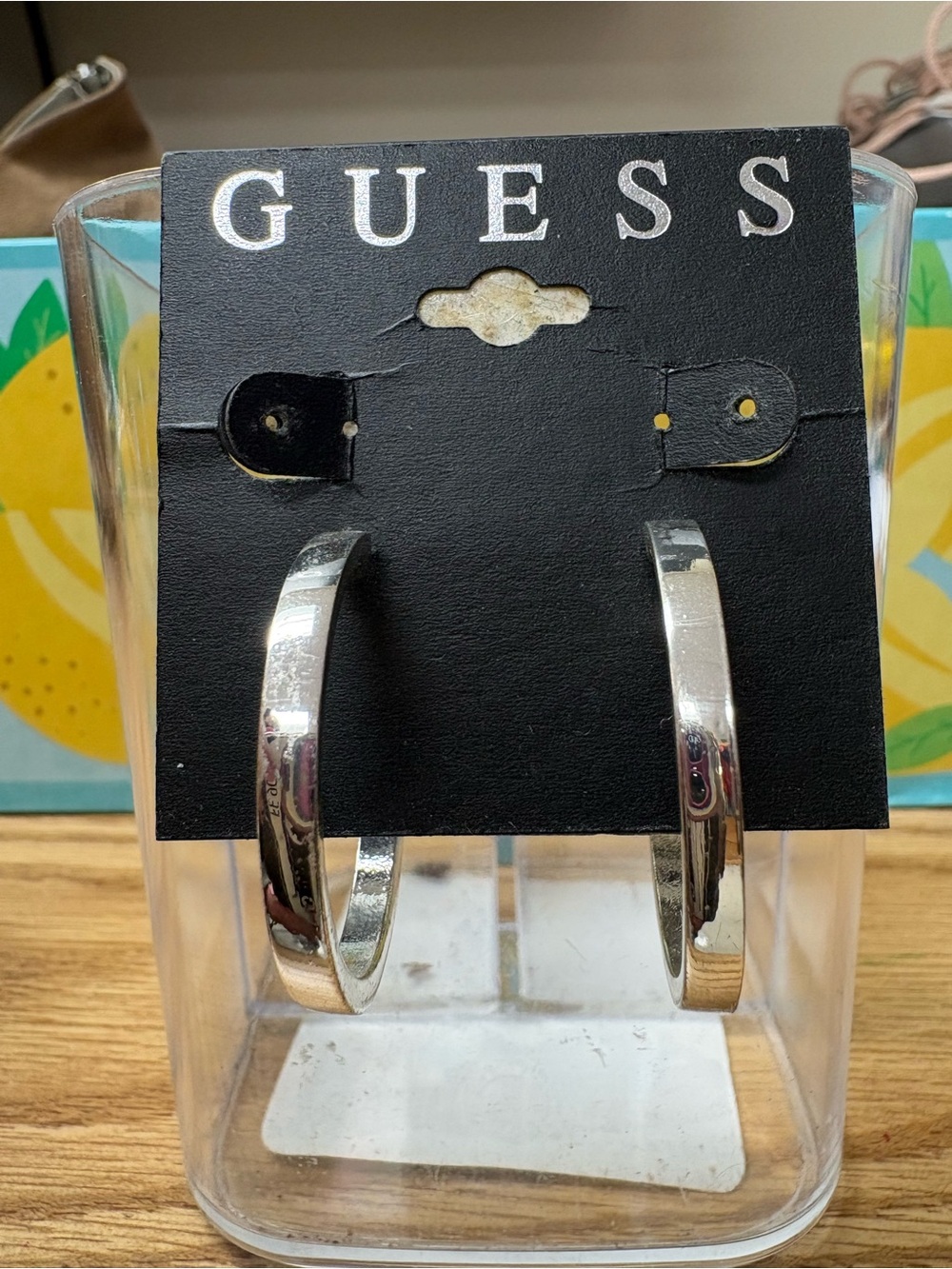 GUESS Polished Silver Hoop Earrings